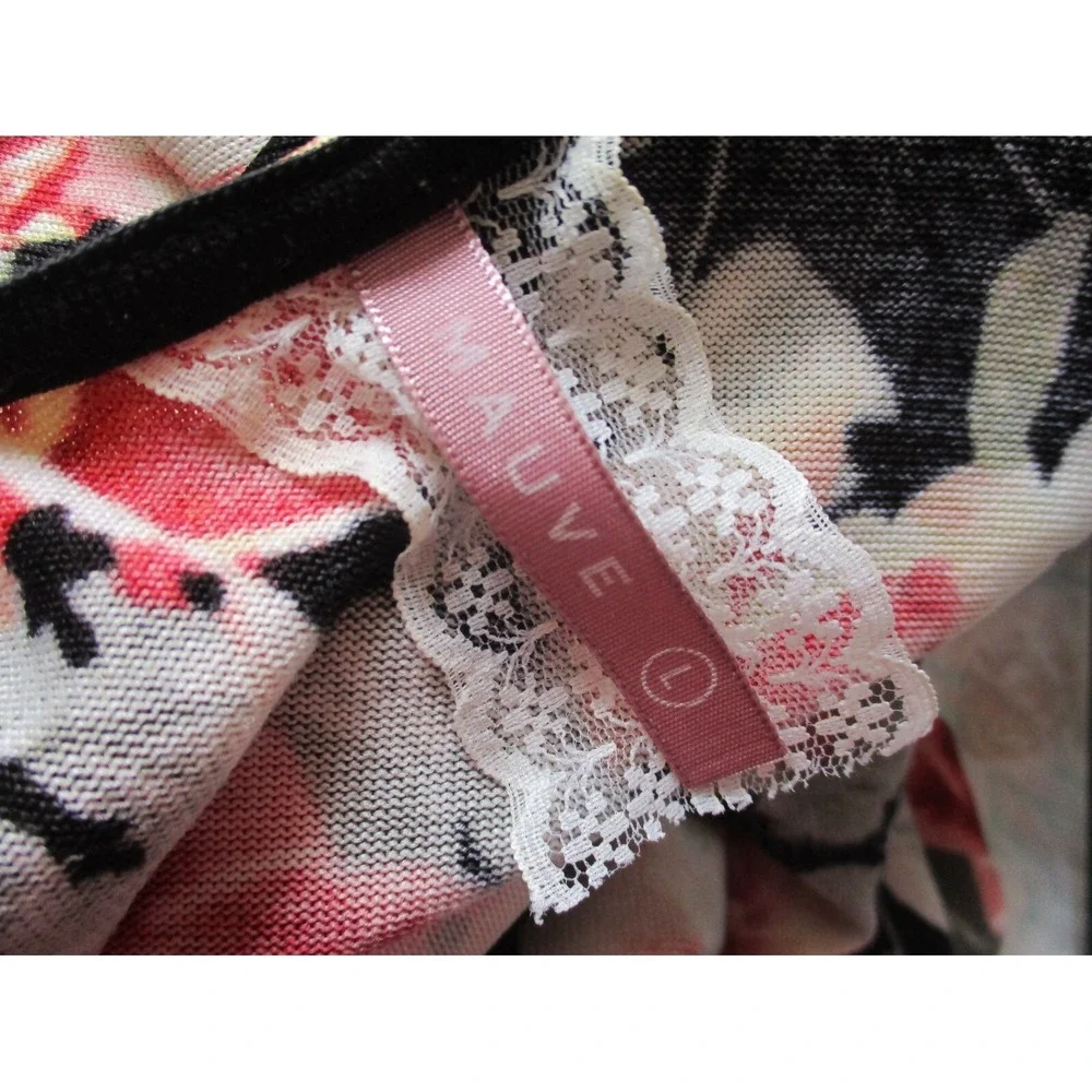 Mauve Anthropologie Cardigan Top Size Large Floral Print Open Front Knit - Picture 6 of 6